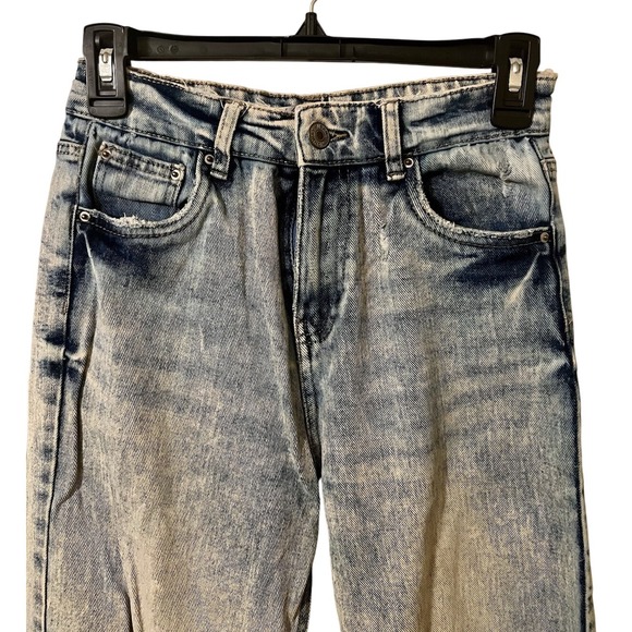 Highway Jeans Denim - Highway Jeans Juniors Size 1 Distressed Ripped Denim Grunge High Rise Wide Leg